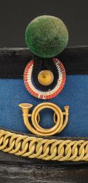 Photo 2 : SHAKO TROUPE DE CHASSEURS À CHEVAL, modèle 1874, Troisième République. 28138-4