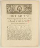 Photo 1 : ÉDIT DU ROI, portant création d'une charge de Major, de deux charges de Brigadiers, & de deux charges de Sous-brigadiers des Gardes de la Porte. Donné à Versailles au mois d'avril 1779. 4 pages