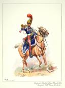 Photo 1 : Trompette en petite tenue de service des Chasseurs à cheval des la Garde Royale, 1820.