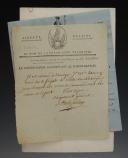 LOT DE DEUX DOCUMENTS AUTOGRAPHES À ENTÊTE DES FORCES NAVALES SIGNÉES : lettre du vice-amiral Brueys adressée au commandant des armes Vence * (6 floréal an 6, 25 avril 1798) ; ordre de l'adjudant général Christy Pallière (23 ventôse an 7, 13 mars 1799). 18910-58