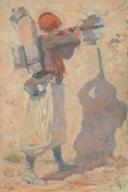 Photo 2 : ROUSSELOT LUCIEN: Second Empire Zouave: Original Study, oil on cardboard, 20th century. Inventory number 29409.