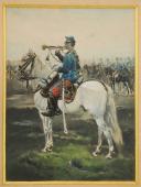 Photo 2 : DETAILLE ÉDOUARD - HUSSAR TRUMPET Third Republic: color engraving, Third Republic. 32889-2