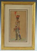 Photo 6 : ROYAUME DE NAPLES ET DES DEUX SICILES : Réunion de trois gouaches représentant des officiers de l'Armée Napolitaine, 1805-1814, Premier Empire.