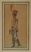 Photo 7 : ROYAUME DE NAPLES ET DES DEUX SICILES : Réunion de trois gouaches représentant des officiers de l'Armée Napolitaine, 1805-1814, Premier Empire.