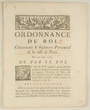 ORDONNANCE DU ROI, concernant le régiment Provincial de la ville de Paris. Du 20 juin 1779. 4 pages