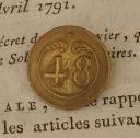 BUTTON OF THE 48th INFANTRY REGIMENT, First Empire. 20737-36