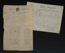 Garde Impériale. CHEVAU-LÉGERS LANCIERS. Deux documents : Bon de réception de 75 francs pour la pension du Sieur LELEU, Vélite, pour le trimestre de janvier 1814, 3 février 1814 ; État des officiers, sous-officiers et soldats des 1er et 2ème régiment de Lanciers Polonais de la Ligne en faveur desquels des récompenses ont été demandées, 1er avril 1814. 18907-15
