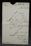 18th Infantry Regiment of the Line. SIGNED AUTOGRAPH LETTER FROM COLONEL PELLEPORT TO "HIS SERENE HIGHNESS MONSIGNOR PRINCE ALEXANDRE (...) MAJOR GENERAL CONSTABLE," August 1809. 18909-11