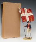 Photo 2 : GEORGES FOUILLÉ, peintre de la Marine (1909-1994) : PORTE-DRAPEAU D'INFANTERIE AU RÉGLEMENT DE 1780 DU RÉGIMENT DE BORDEAUX, XXème siècle. 33367