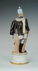 Photo 3 : HUSSARD ALLEMAND, PREMIER EMPIRE : figurine en porcelaine, XXème siècle.