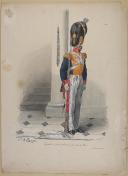 Photo 1 : BELLANGÉ - " Gardes à pied Ordinaires du Corps du Roi " - Gravure - n° 90  - Restauration
