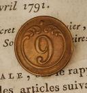 BUTTON FROM THE 9th INFANTRY REGIMENT, First Empire. 20737-33