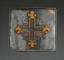 PLAQUE DE CEINTURON DE LA SECONDE COMPAGNIE DES MOUSQUETAIRES DE LA MAISON MILITAIRE DU ROI, DIT « MOUSQUETAIRES NOIRS », modèle 1814, Première Restauration. 33820