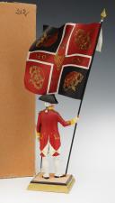 Photo 3 : GEORGES FOUILLÉ, peintre de la Marine (1909-1994) : PORTE-DRAPEAU D'INFANTERIE AU RÉGLEMENT DE 1780 DU RÉGIMENT DE DILLON, XXème siècle. 33368