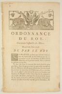 ORDONNANCE DU ROY, concernant l'assemblée des Milices. Du premier mars 1738. 2 pages