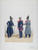 1830. Garde Royale. Fusiliers Sédentaires. Officier, Tambour, Sergent-Fourrier.