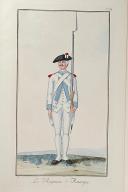 Photo 1 : Nicolas Hoffmann, Régiment d'Infanterie (Rouergue) au règlement de 1786.