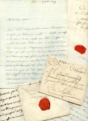 Photo 1 : ENSEMBLE D'UNE VINGTAINE DE LETTRES DU MARIN DE SERRE À SA MÈRE et documents divers, 1779-1792.