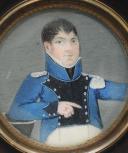 CAPITAINE DU TRAIN D'ARTILLERIE, Premier Empire : portrait miniature. 17197