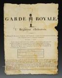 RECRUITMENT POSTER FOR THE 3rd REGIMENT OF THE ROYAL GUARD INFANTRY, Restoration period. 32907