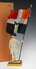 Photo 3 : GEORGES FOUILLÉ, peintre de la Marine (1909-1994) : PORTE-DRAPEAU D'INFANTERIE AU RÉGLEMENT DE 1780 DU RÉGIMENT DE ROYAL DES VAISSEAUX, XXème siècle. 33369