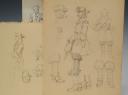 Photo 4 : Rousselet Lucien: lot of four sketches representing soldiers from the Old Monarchy, 20th century. Item 29412.