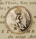 BOUTON D'OFFICIER DES GENDARMES D'ORDONNANCE DE LA GARDE IMPÉRIALE, modèle 1804, Premier Empire.