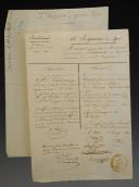 LOT DE DEUX MÉMOIRES DE PROPOSITION DE NOMINATION À UN EMPLOI VACANT : un sous-lieutenant au 2ème régiment d'infanterie légère (juillet 1809) ; un sous-lieutenant au 118ème régiment de ligne (21 mai 1811). 18911-16