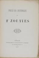 Photo 2 : " Précis de l’historique du 2nd Zouaves " – Oran - 1877