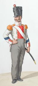 Photo 2 : 1820. Légions Départentales. Caporal de Voltigeurs (24e Légion - de la Drôme), Fourrier de Voltigeurs (45e Légion - du lot et Garonne).