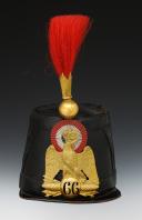 Photo 2 : OFFICER'S SHAKO OF THE 66th LINE INFANTRY REGIMENT, Grenadier model 1860, Second Empire, 29553R