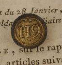 BUTTON OF THE 119th INFANTRY REGIMENT, First Empire. 20737-25