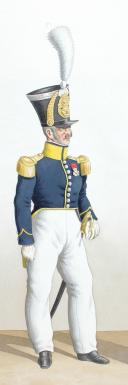 Photo 2 : 1828. Infanterie Légère. Capitaine, Adjudant-Major, Adjudant Sous Officier