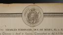 Photo 2 : CERTIFICATE OF SERVICE BY THE DUKE OF BERRY TO THE COUNT OF CLERMONT, Lieutenant of the Musketeers of the 1st Company, 1816, Restoration period. 29269.