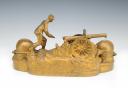 Photo 3 : « GLOIRE AU 75 », H. FUGÈRE : encrier en bronze doré. Première Guerre Mondiale. 27278