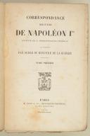 Photo 3 : NAPOLÉON 1er. Correspondance militaire de Napoléon 1er. Extrait de la correspondance générale et publiée par ordre du Ministre de la guerre. 