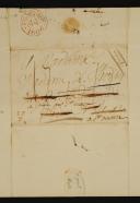 Photo 4 : LETTER FROM A FRENCH PRISONER OF WAR IN ENGLAND "Amédée" TO HIS MOTHER Mrs. de Thoisy, residing in Joudes, Leek August 2, 1806. 18910-16