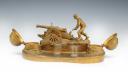 Photo 7 : « GLOIRE AU 75 », H. FUGÈRE : encrier en bronze doré. Première Guerre Mondiale. 27278