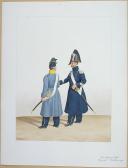 Photo 1 : 1828. Infanterie Légère. Lieutenant de Carabiniers, Tambour et Clairon de Chasseurs.