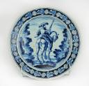 DELFT EARTHENWARE PLATE WITH A LANSQUENET DECORATION, 18th century. 23190
