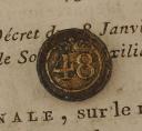 BUTTON FROM THE 48th INFANTRY REGIMENT, First Empire. 20737-27