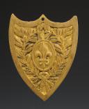 ÉCUSSON POUR BANDEROLE DE GIBERNE DES GENDARMES DE LA MAISON DU ROI, Restauration. 31193-2