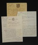 Grand Army. 7th Line Infantry Regiment. THREE AUTOGRAPH SIGNED LETTERS FROM COLONEL G. AUSSENAC, dated 1806 and 1807, addressed to the Minister of War. 18909-15