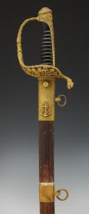 SABRE D'OFFICIER DE MARINE, modèle 1872, ayant appartenu au lieutenant de vaisseau Jacques DRUET, second du sous-marin JEAN CORRETroisième République. 33985