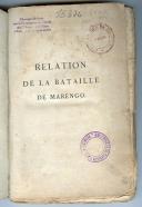 Photo 2 : RELATION DE LA BATAILLE DE MARENGO GAGNÉE LE 25 PRAIRIAL AN 8 PAR NAPOLÉON BONAPARTE PREMIER CONSUL, PREMIER EMPIRE.