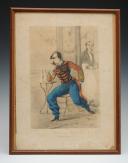 Photo 2 : FRANCE 1864 OFFICIERS DE SPAHIS : Caricature par DRANER, gravure en couleurs. Second Empire. 27076
