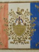 Photo 6 : DRAPEAU DE GARDE NATIONALE, Monarchie de Juillet, Feuillet publicitaire d'époque.