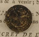BUTTON OF THE 33rd BATTALION OF HIGH-SIDE GUN CARRIAGE ARTILLERY, First Empire model. 30256
