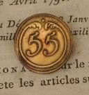 BUTTON OF THE 55th INFANTRY REGIMENT, First Empire. 20737-24