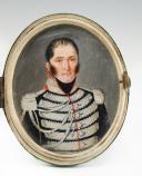 LIEUTENANT OF THE KING'S BODYGUARD: Miniature portrait, Restoration period, 1820-1830. 31170